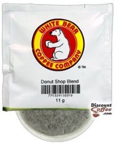 Donut Shop Blend White Bear Single Pod Coffee 25/Ply Bag Completely Earth Friendly / Bio-degradable