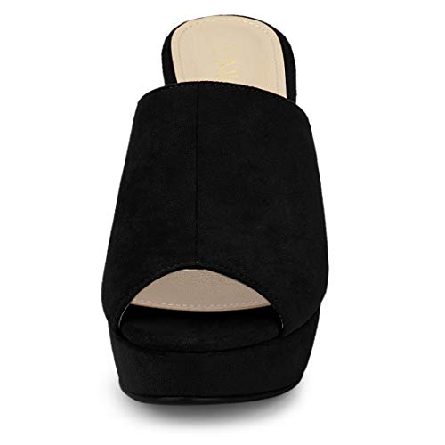 Allegra K Women's Open Toe Platform Chunky Heel Slides Sandals3