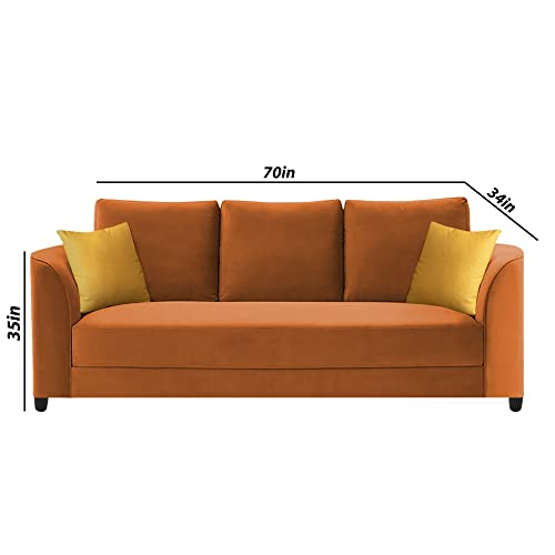 Image of Francis 3 Seater Sofa Set for Living Room (Orange Fabric)