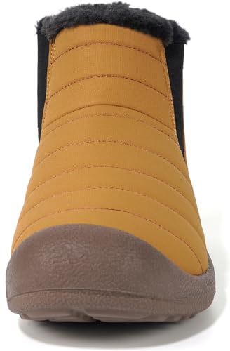 Image of Eagsouni Womens Mens Snow Boots Winter Slip On Shoes | Unisex Warm Fur Lined Slip-On House Shoes,Rubber Sole,Anti Slip,Water Resistant,Comfortable,Indoor Outdoor Daily Walking