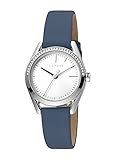Esprit Set Uhr mit Armband Lock Stones Damenuhr Lederarmband Blau ES1L117L0015
