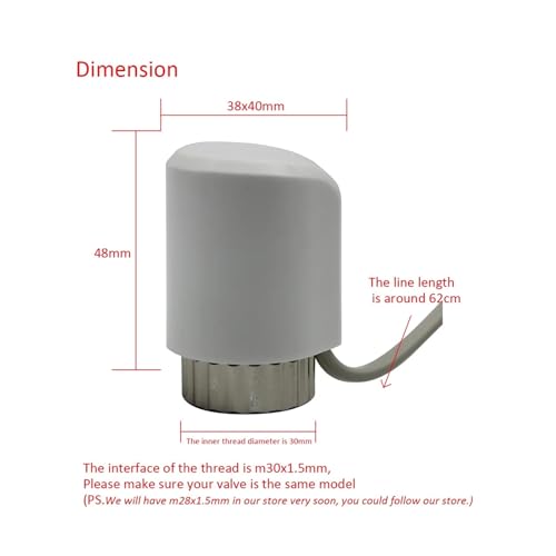 Tête de valve d'actionneur de chauffage électrique 220V NO vert