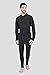 Terramar Men's Military Fleece Stretch Comfort Zip union suit, Black, Medium (32"-34")