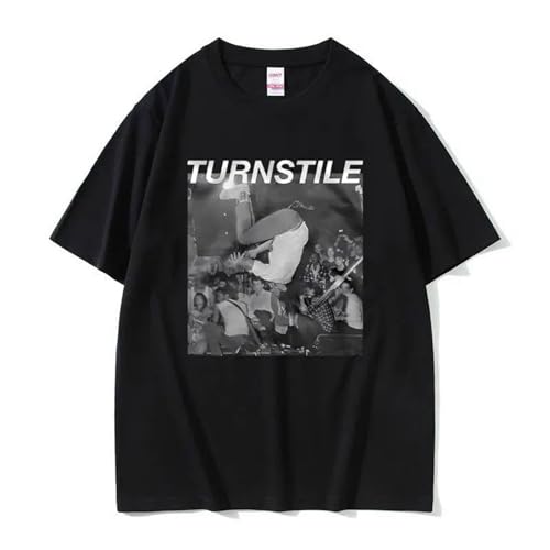 XINGCHEN BAG Turnstile Glow on Graphic Tshirt Turnstile Step To Rhythm T Shirt Men Women Art Aesthetic Short Black L