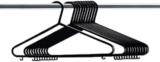 EPISENT Pack Of 20 Plastic Hangers With Hooks  Lightweight Space Saving  Made From Reinforced Plastic  Durable And Slim With Powdered Black Finish