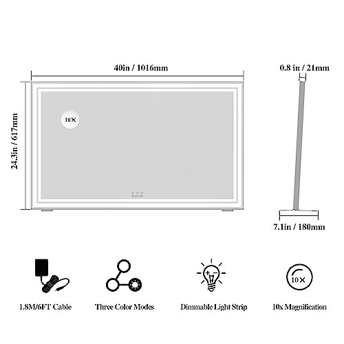 Espejo de Maquillaje BEAUTME 40x24 pulgadas LED doble miniatura 4