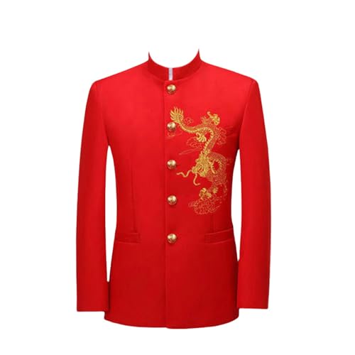 Traje de túnica oriental con bordado premium de cuello alto mandarín