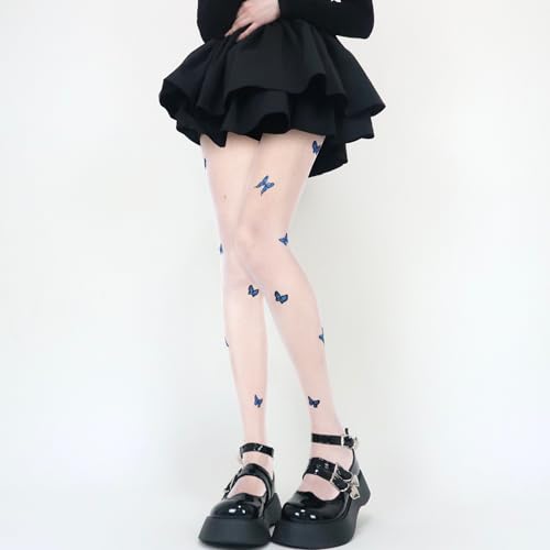 Image of Benefeet Sox Womens Sheer Tights Sexy High Waist Pantyhose Patterned Transparent Nylon Silk Thin Stockings