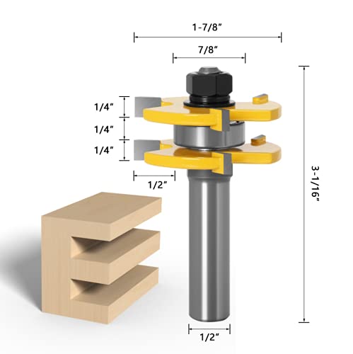 Fraise à rainurer 12,7mm pour éliminer les défauts d'assemblage du bois - 3