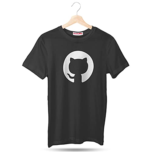 Image of DUDEME GitHub Graphic T-Shirt, 100% Cotton T-Shirts for Programmer, Coding, Developer, Software Mens, Round Neck T Shirts for Women, Half Sleeve Tshirt for Men