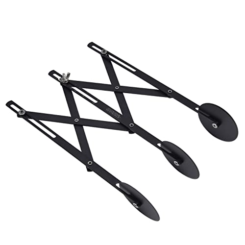 Cortador de repostería de acero inoxidable de 3 ruedas, corte ajustable y preciso, ideal para masa, pizzas, pasteles y galletas (negro antiadherente)