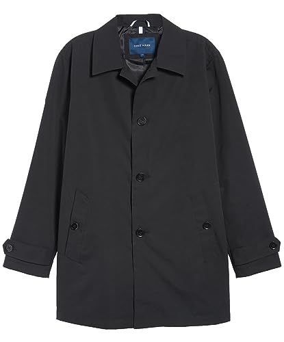 Cole Haan Signature Men's Classic Stand Collar Rain Jacket, Black, Medium #TOP4