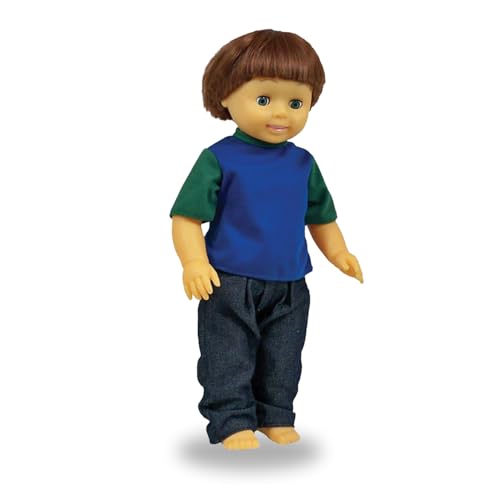 Get Ready Kids Caucasian Boy Doll - 16” Realistic Vinyl Doll with Poseable Limbs, Rooted Hair, Clothes Included, Educational Toy for Kids, Classroom...