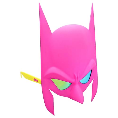 Sun-Staches Officially DC Batman Pink Mask Sunglasses | Costume Accessory Shades | UV400 | One Size Fits Most