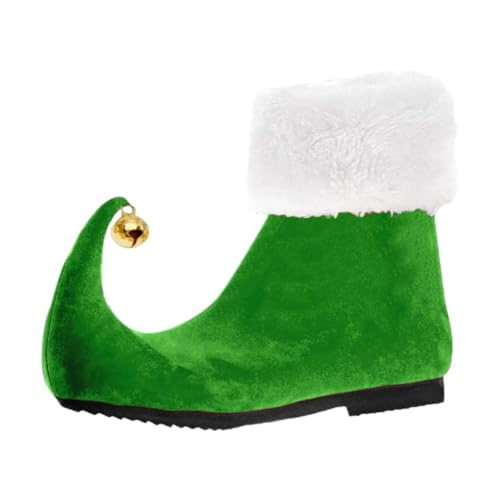 Chaussures de Noël vertes taille 45 pour adultes, bottes de lutin féériques