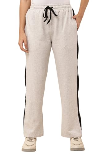 Image of Women's Loose Fit Track Pants - Polycotton Joggers with Elastic Waistband & Side Pockets | Lower Comfortable for Gym, Running & Casual Wear