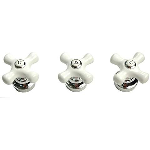 Porcelain Handle 3-pcs Set, Chrome Finish, Fits Price Pfister Shower Valve - By Plumb USA 32336 X 3 Cover