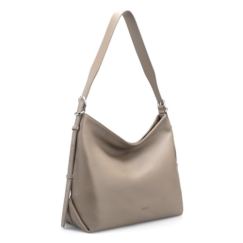 befen Soft Real Leather Hobo Bags for Women, Woman Crossbody Purses Leather Purse Shoulder Handbag Slouchy Bag for Daily & Travel Taupe
