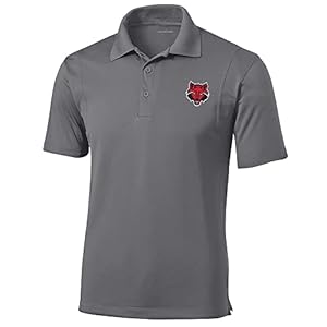 Arkansas State Red Wolves Prime Athletic Logo Micropique Sport-Wick Golf Polo, Sport Gray Large