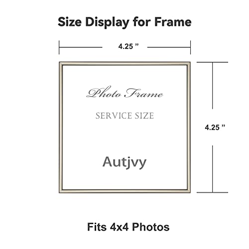 Autjvy 4X4 Picture Frame Champagne Brushed Modern Simple Thin Aluminum Metal Photo Frame With Hd Real Glass, Display For Tabletop And Wall Collage. (2 Pack) #TOP2