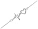 Dainty 925 Sterling Silver Heartbeat Bracelet, 7.5" Adjustable to 8"