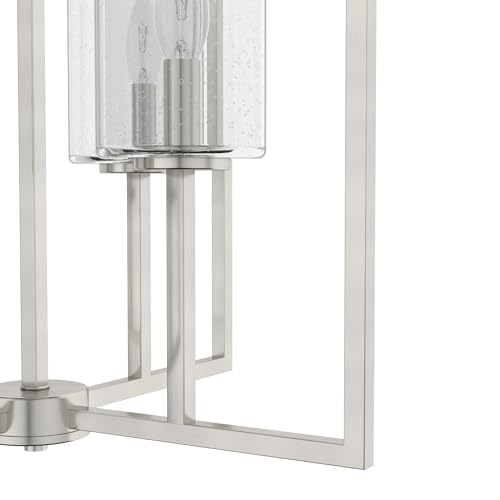 Hunter - Kerrison 4-light Brushed Nickel, Medium Size Pendant Light, Dimmable, Rectangle Shaped, for Bedrooms, Kitchens, Dining, Living Rooms - 19541 by Hunter - Image 4