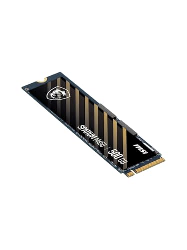Image of MSI SSD SPATIUM M450 PCIe 4.0 NVMe M.2 500GB V1 - Internal Solid State Drive, up to 3600 MB /s Read & 2300 MB /s Write, PHISON E19T Controller, 3D NAND, Built‑In Data Security, 5‑Year Warranty (300 TBW)