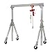 Vestil AHA-4-12-12 Aluminum Adjustable Height Gantry Crane with Glass Filled Nylon Casters 12 Ft. x 12 Ft. 4000 Lb. Capacity Silver