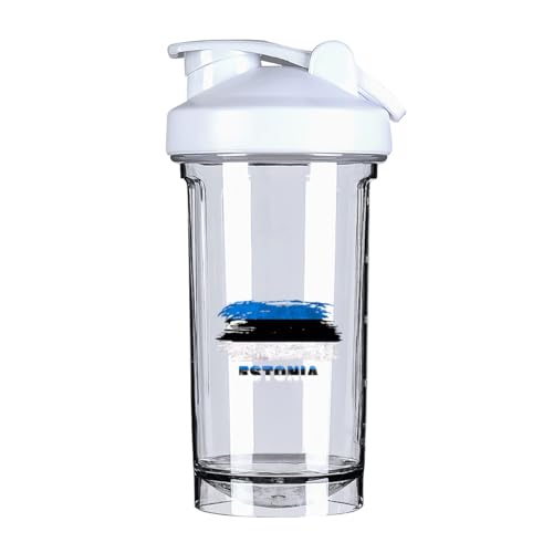 Estonians Flag 18 Ounce Shaker Cup,Fashion Theme Pattern Shaker Bottle Leak-proof Workout Shake Bottles 500ML/18 oz Perfect for Pre Workout