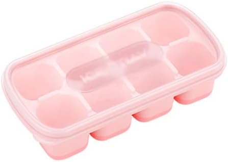 Ice Cube Silicone Household Homemade Ice Cube Storage Box Ice Maker Food-Grade Quick- Ice Box with Lid (Pink 14.2 * 7.2 * 3.5CM) (Pink 14.2 * 7.2 * 3.5CM)
