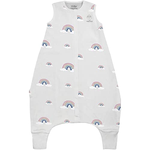 Woolino 4 Season Baby Sleep Bag with feet, Australian Merino Wool and Organic Cotton, 6-18 Months, Rainbow