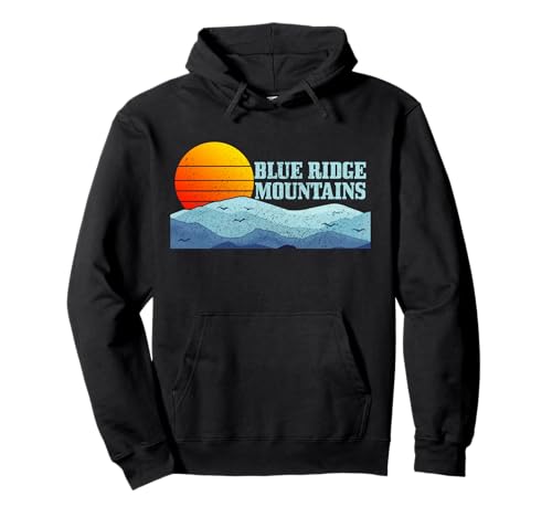 Blue Ridge Mountains Vintage Hiking Camping Gift Pullover Hoodie