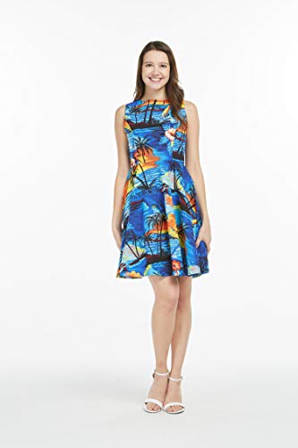 Image of Hawaii Hangover Family Matching Hawaiian Clothes, Sunset Blue | Family matching Hawaiian outfits, Sunset Blue, 100% cotton, machine washable, tropical floral print, luaus, cruises