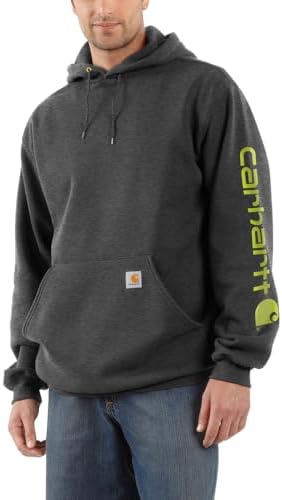 Carhartt Men's Signature Sleeve Logo Midweight Sweatshirt Hooded