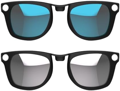 HIBLOKS 2Pcs Polarized Clip for Ray-Ban Meta Wayfarer Smart Glasses (Size L), Discoloration Clips Compatible with Ray-Ban Meta Wayfarer Protect Your Eyes, Cool and Fashion (Silver, Blue)