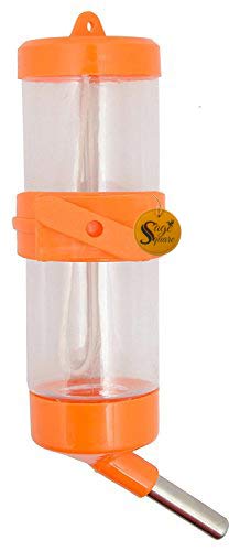 125 ml Leak Proof Water Bottle for Hamster/Dwarf/Gerbil/Mice/Guinea Pig/Ferret/Rabbit (Orange)