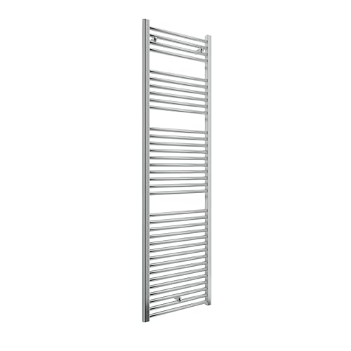 facula - Radiador Toallero DE Agua Ocean Cromado 1703x500mm | (NO Eléctrico) | 3 Soportes + purgador | Conexiones 3x1/2