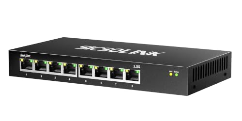 Image of 8-Port 2.5G Unmanaged Ethernet Switch, 8x2.5G Base-T RJ45 Ports, 40Gbps Switching Capacity, Fanless Metal, Plug & Play for NAS, PC, Gaming, WiFi AP
