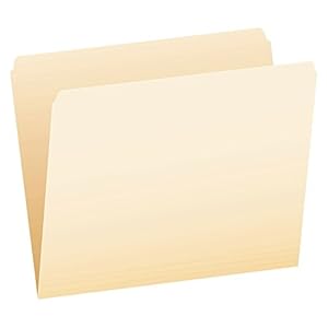 Pendaflex 752 File Folders, Straight Cut, Top Tab, Letter, Manila (Box of 100)