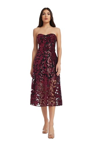 Dress the Population Women's Sadie Fit and Flare Midi Dress