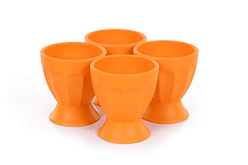 Mintra Home Unbreakable Cups and Tumblers 4pk (Bold Collection) (Saffron, Cup 65ml (2oz)) - egg cup for hard boiled eggs, soft boiled eggs, egg stand holder, shot glass