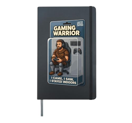 Retro Gaming Warrior Action Figure & RPG Journal, Black