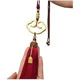 [COVANK]【高級車内アクセサリー】縁起が良い雲模様 車用お守り サンド フリンジ 運勢向上 イブおしゃれ コンパクト設計 赤 伝統工芸品風 車載用飾り 赤