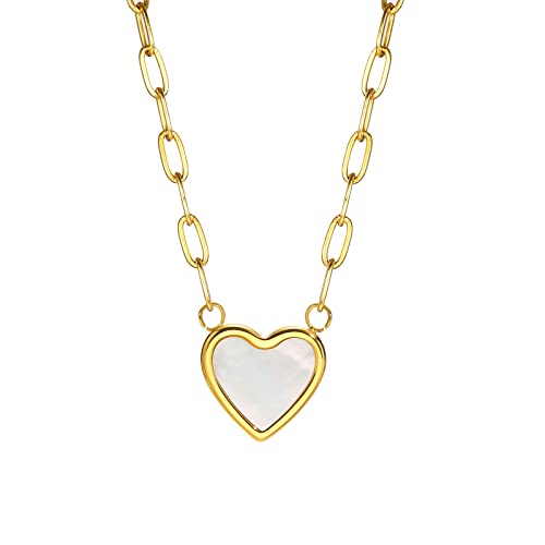 Collier cœur doré inoxydable 18 pouces fini les bijoux qui noircissent