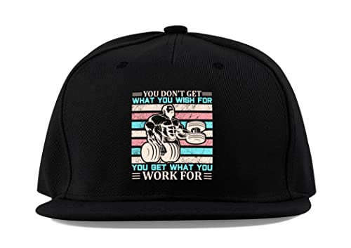 Casquette de baseball Fitness Motivation visière plate coton respirant sport unisexe noir
