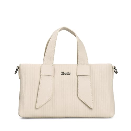 Image of EXOTIC Valeria Satchel Sling Bag for Women | Textured Leatherette Handbag with Top Handle & Detachable Crossbody Strap | Multi-Compartment Structured Purse