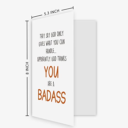 Ogeby Funny Get Well Card Gift For Him Her, Humor Encouragement Card, They Say God Only Gives What You Can Handle #TOP1