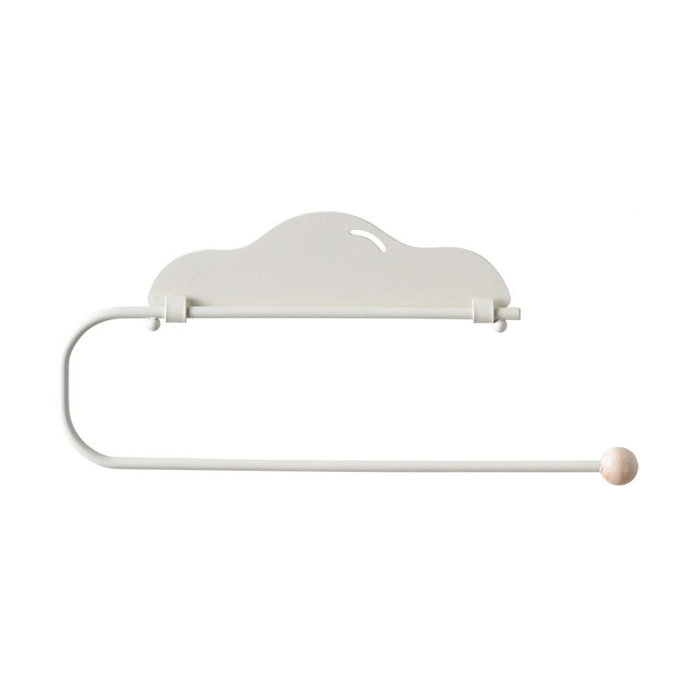 Paper Towel Rack Tissue Hanging Roll Holder Towel Paper Rack Cling Film for Kitchen Bathroom or Pantry Kitchen Accessories(White)