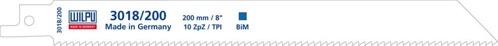 WILPU – Metal 200x19x0,9 mm 10 TPI Bi-Metal Reciprocating Saw Blade 3018 200 100 Pieces 14820 00099