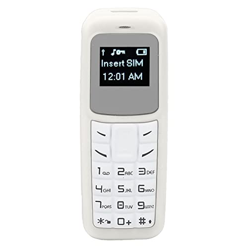 Mini Téléphone Portable Petit Téléphone Portable Oreillette Bluetooth Dialer avec Prise en Charge du Crochet d'oreille SIM 0.66inch, Prise en Charge de la Carte SIM...